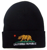 CALIFORNIA REPUBLIC flag embroidered knit beanie CALIFORNIA REPUBLIC flag embroidered knit beanie