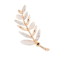 Crystal Leaf Pin