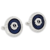 Silver Tone/Blue Cufflinks