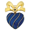 Blue Heart Bow Pin