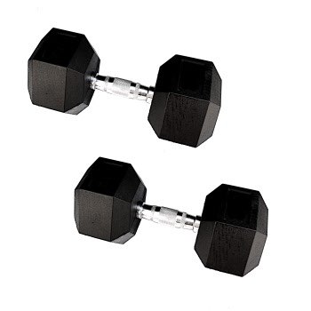 Hex Rubber Dumbbells