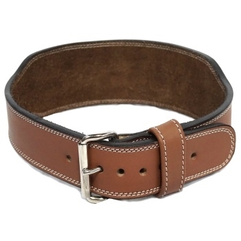 Brown leather Weightlifting Belt - Vulcan