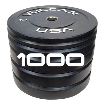 Vulcan 1000lb Black Rubber Bumper Plate Set