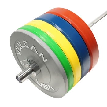 385 lb Color Bumper Plate and Olympic Bar Set