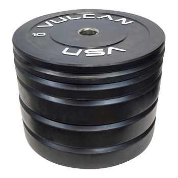 Vulcan 340lb Black Bumper Plate Set