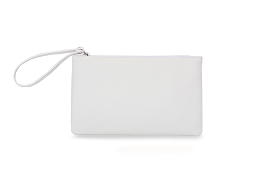 MAXIMA LEATHER WRISTLET POUCH -white