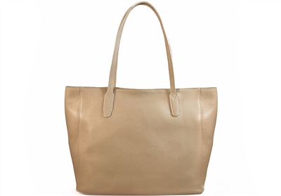 MAXIMA LEATHER TOTE  BAG - cappuccino