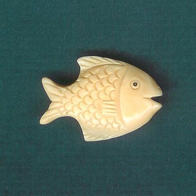 Fish Hand Carved Bone Bead