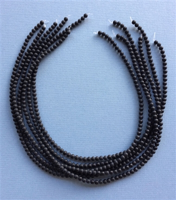4mm Matte Finish Black Onyx Beads