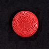 Cinnabar - 2" diam. Pendant, long life symbol