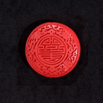 Cinnabar - 2" diam. Pendant, long life symbol