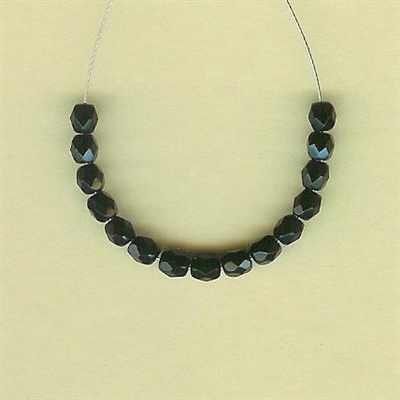 Faceted Glass - 4mm, black