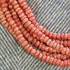 5-6mm Vintage Coral Rondelle Beads