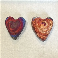 Photo of Individual Raku Heart Earring Beads