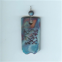 Raku Pendant - Blue Shades