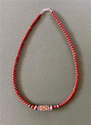 Photo of The Red Jasper and Trade Bead Necklace