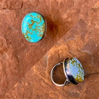 Photo of Navajo #8 Spiderweb Turquoise and Sterling Silver Ring