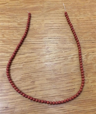 Photo of 4mm Red Jasper beads - matte finish - 15" strands