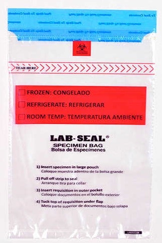 Specimen Bags Lab SealÃ‚Â®Tamper-Evident with Removable Biohazard Symbol| Prism Pak