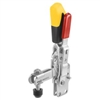 557182 Vertical toggle clamp with safety latch. Size 2, yellow.
