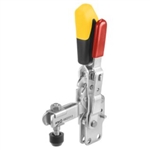 557182 Vertical toggle clamp with safety latch. Size 2, yellow.