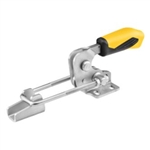 557284 Hook type toggle clamp horizontal with safety latch. Size 4, yellow.