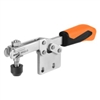 557340 Horizontal acting toggle clamp. Size 0, orange