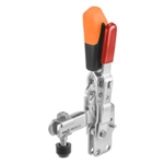 557420 Vertical toggle clamp with safety latch. Size 2, orange.