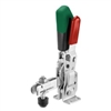 557569 Vertical toggle clamp with safety latch. Size 2, green.