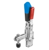 557737 Vertical toggle clamp with safety latch. Size 4, blue.