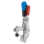 557738 Vertical toggle clamp with safety latch. Size 2, blue.