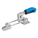557770 Hook type toggle clamp horizontal with safety latch. Size 4, blue.
