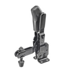 91348 Vertical toggle clamp with safety latch, black. Size 2.