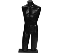 Black Torso Male Body Forms - Pin Base