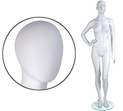 Female Mannequins: Hand on Hip, Leg Bent, Oval Head