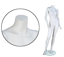 Female Mannequins: Arms Bent, Waist Turned, Leg Forward, Abstract Head