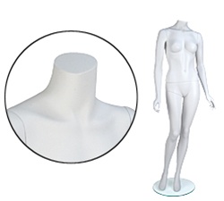 Female Mannequins: Arms by Side, Leg Forward, Abstract Head