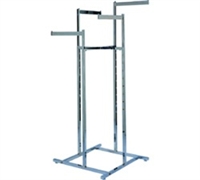 Space Saver Rect Tube Straight Arm 4-Way Clothing Racks