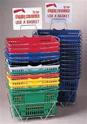 Large Shopping Baskets w/ Stand and Header Sign
