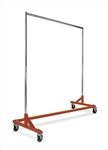 Economy Z Rack Hangrail Rolling Racks with orange base