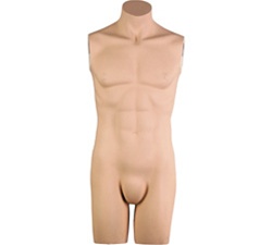 Male Mannequin Headless 3/4 Torso Form, Fleshtone