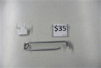 Medium Duty 4" x .187" Triscan Brand New Peg Hook with Label Holder Chrome