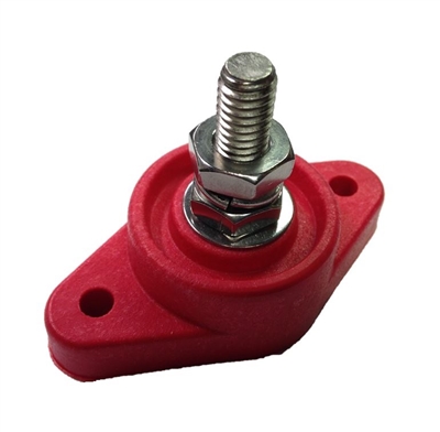 Single Post Junction Block Large Base 3/8" - Red