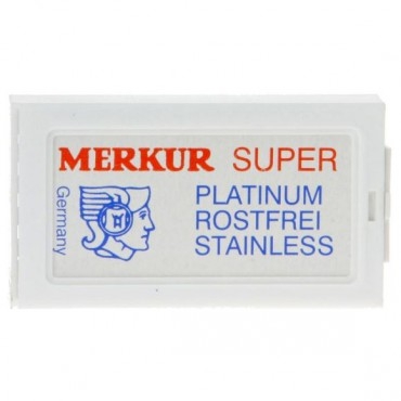 Merkur Super Platinum Double Edge Safety Blades (Single Pack, 10 Blades/Pack)