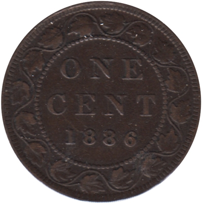 1886 Obv. 1a Canada 1-cent F-VF (F-15)