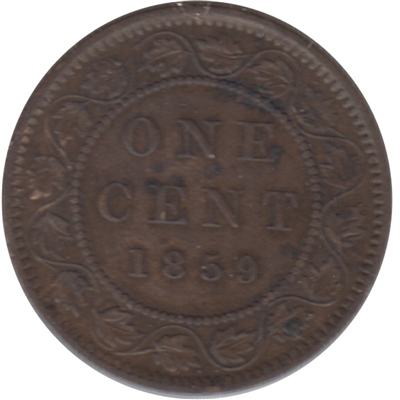 1859 Narrow 9 Canada 1-cent Very Fine (VF-20)