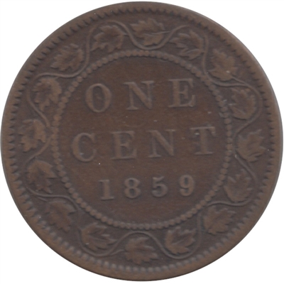 1859 Narrow 9 Canada 1-cent G-VG (G-6)