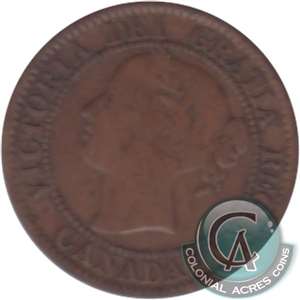 1859 Narrow 9 Canada 1-cent Very Good (VG-8)