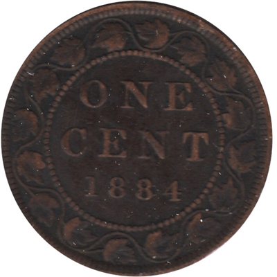 1884 Obv. 2 Canada 1-cent Fine (F-12)