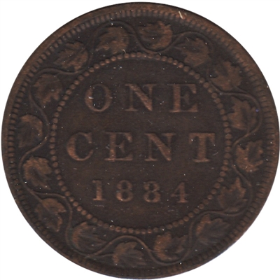 1884 Obv. 2 Canada 1-cent F-VF (F-15)